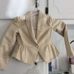 Rachel Zoe x Janie and jack gold leopard print blazer/pants outfit